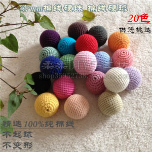 DIY เครื่องประดับเส้นด้ายฝ้ายถักมือ Ball Multicolor รอบลูกปัดสําหรับ Handmade Crafting อุปกรณ์เสริม 37 มม.ประมาณ