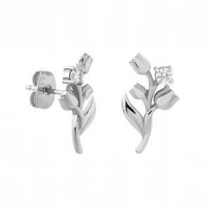 flower stud earrings - ต่างหูสตัด ต่างหูรูปดอกไม้ คู่ สแตนเลส เกรด 316L