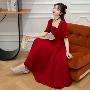 Evening Dress Plus Size Plus Size Ladies Slim Looking 100.00kg Summer Banquet Temperament Socialite Full-Figured Girls Dress Daily Style