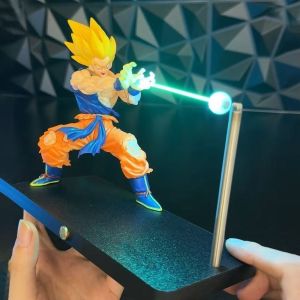 Bandai | Anime Son Goku Kamehameha Night Light Figures Desktop Touch Control Lamp Rechargeable Night Lamp Figures with Cotton