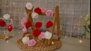 1PC Artificial Rose Fairy String Lights Battery Powered(excl)Romantic Decor for Bedroom Wedding Proposal Valentines Day Gift