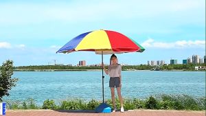 Adjustable 3M Big Rainbow Parasol Umbrella Extra Large Outdoor Beach Canopy Payung Khemah Besar Meniaga Pasar Malam