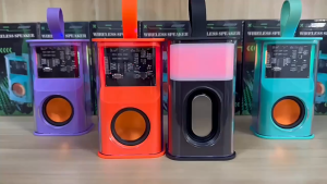 Mini Mecha Bluetooth Speakers Transparent Wireless Sound Light Rhythm Speaker Subwoofer 6D Surround Sound TWS Audio Speaker