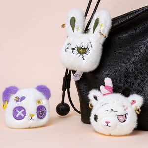 YF Plush Little Rabbit Keychain Cartoon Cute Pendant Mini Stuffed Animal Doll Bag Charm Gift FY