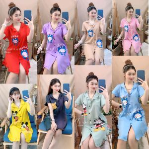 [HCM]Đầm sơmi kate lụa mặc nhà cho nữ - Đầm ngủ mặc nhà - M42