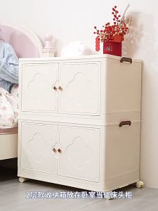 ตู้เสื้อผ้าเด็กพาสติก 4 ชั้น ขนาด 55x33x120 cm แถมฟรี ไม้แขวนเสื้อ 10 ชิ้น