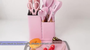 Kitchen wares utensils cooking set with storage japan organizer rack on sale and utensils non stick pan shovel wooden handle cooking tools set kitchen knife set heat-resistant nonstick utensils kitchen knife holder 19PCS