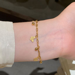 Matte Titanium Steel Butterfly Bracelet Womens Elegant Minimalist Precise Hand Cord New Fashion Jewelry Bracelets Accessories