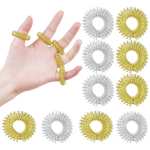 10/20pcs Finger Acupoints Massage Ring Promote Blood Circulation Relax Hand Massage Tool Stainless Steel Finger Acupuncture Ring