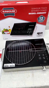 Bếp Hồng Ngoại Cảm Ứng Sunhouse SHD6017 - Công Suất 2000W Núm Vặn Điều Chỉnh Phím Bấm Tiếng Việt