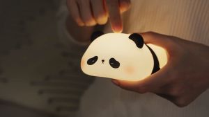 LED Cute Sheep Night Light Rabbit USB Rechargeable Night Lamp Touch Sensor Silicone Mood light Panda Lamp for Kids Bedroom Decor duck night lamp