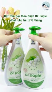 Nước tắm gội thảo dược tạo bọt cho bé Dr Papie giảm mẩn ngứa rôm sẩy 300ml