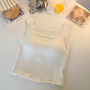 plus Size Strap Vest Womens Autumn Outerwear No Bra Fixed Cup Inner Wear with Chest Pad Underwear Beautiful Back