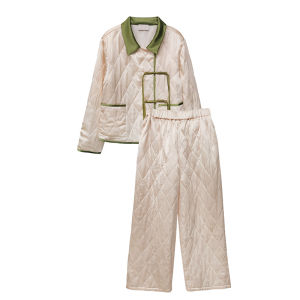 SANGLUO | ชุดนอนผ้าไหม ชุดนอนผู้หญิง ฤดูใบไม้ร่วง/ฤดูหนาว ผ้าไหมมัลเบอร์รี่ 100% นุ่มสบาย ชุดนอนในบ้าน ชุดลำลอง ชุดนอนผู้หญิง