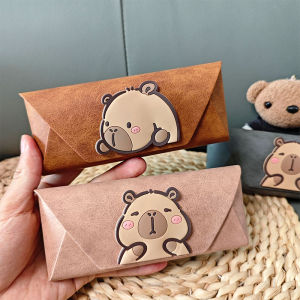 Stylish Large Frame Glasses Case Portable Cute Ins Female Sunscreen Pressure Resistant Capybara Sunglasses Storage Box