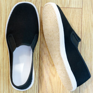 Handmade Beijing Cloth Shoes Thickened Cow Tendon Soft Bottom for Work Breathable Casual Shoes round Toe Flat Heel Pure Color