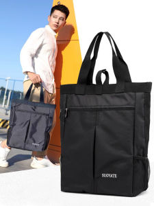 Large Capacity Nylon Mens Handbag Casual Business Canvas Tote Bag Street Style Soft Handle Youth Summer Fashion Bag