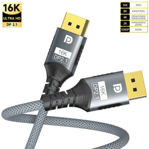 Displayport 2.1 16K DP Cable 8K 120Hz/60Hz 4K 240Hz 80Gbps HDR Video Audio Cable for Laptop Xbox Projector Gaming Monitor Video