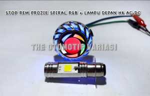 PAKET LAMPU MOTOR LAMPU STOP REM PROJIE RUNNING PLUS LAMPU UTAMA H6 ACDC UNTUK MOTOR BEBEK DAN MATIC