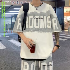 Bộ Đồ Thể Thao Thường Ngày Thời Trang Mùa Hè Cho Nam Tay Ngắn Quần Short Rộng Rãi Cỡ Lớn Hai Mảnh Quần Áo Công Sở