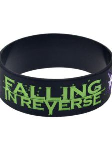 สร้อยข้อมือยางซิลิโคนใหม่ Falling in Reverse 1 นิ้ว สายรัดข้อมือกีฬาที่นุ่มสบายสำหรับผู้ชายและผู้หญิง
