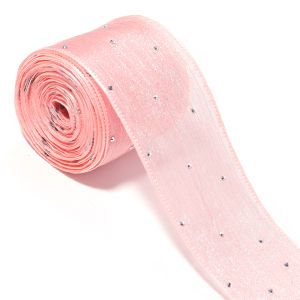5Yards/pack 4CM Bubble Pleated Diamond Ribbon Mesh Organza Ribbon Hair Bow Material Gift Packaging Clothing Decoration DIY Craft