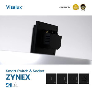 Visalux Zynex Smart Switch 2G Black Bluetooth + WiFi - Saklar Pintar Hitam IoT Smart Home Wireless (SMART-VSD1021-BLK)