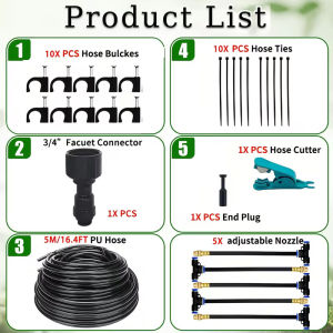 BONINGYU | Adjustable Mist Auto Watering Sprinkler Irrigation System