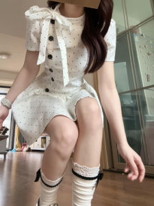 SENWA | Miu-inspired French Polka Dot A-line Dress
