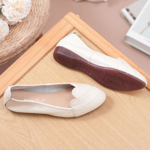 รองเท้าส้นแบนหนังวัวสวมใส่สบาย One Pedal Ease Slides สําหรับ วัยกลางคนและผู้สูงอายุ ผู้หญิง นุ่ม Sole หนัง รองเท้า