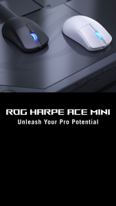 ASUS P716 ROG Harpe Ace Mini Wireless Gaming Mouse 49g Lightweight AimPoint Pro 42K Optical Sensor Optical Micro Switches ROG Polling Rate Booster Esports & FPS Gaming Small Medium Black
