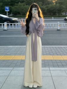 ZHENMANZI | Spring Purple Shirt and Pants Set