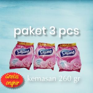detergen bubuk/paket hemat 3 pcs detergen sayang kemasan 260 gram
