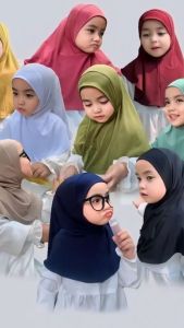 jilbab anak dagu malay usia 1-4 tahun hijab bergo malay anak premium