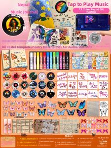Creative Diary Book Gift Box With Dried Flower Collage Poems Music NFC