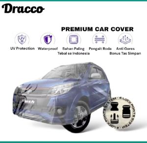 sarung mobil rush terios transparan tebal waterproof dracco bonus tas simpan aksesoris rush