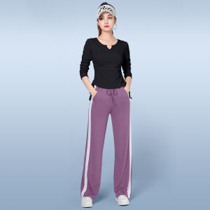 Yang Li Ping Square Dance Fitness Gymnastics Sports Set Womens New Style Long Sleeve Cotton Straight Leg Pants Dancewear