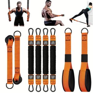 Home fitness equipment. A resistance band used for downward pressure and other exercises to shape your triceps latissimus dorsi