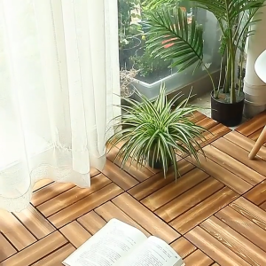 𝐃𝐈𝐘 Wood Floor Decking Interlocking Deck Floor Tiles Outdoor Garden Balcony Decoration防腐木地板