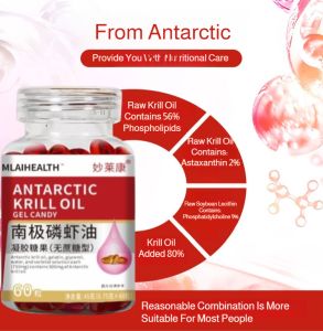✨【Natural Safe Ingredients】Antarctic Krill Oil Capsules/Phosphorus-Rich Nutritional Supplement For Cardiovascular and Joint Health/Protective Omega-3 Astaxanthin with Antioxidant Benefits/新挪威进磷虾鱼油