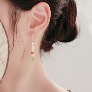 Pure Silver Pearl Earrings Traditional Chinese Style Womens Fashion Jewelry Birthday Gift Jiangnan Original Design