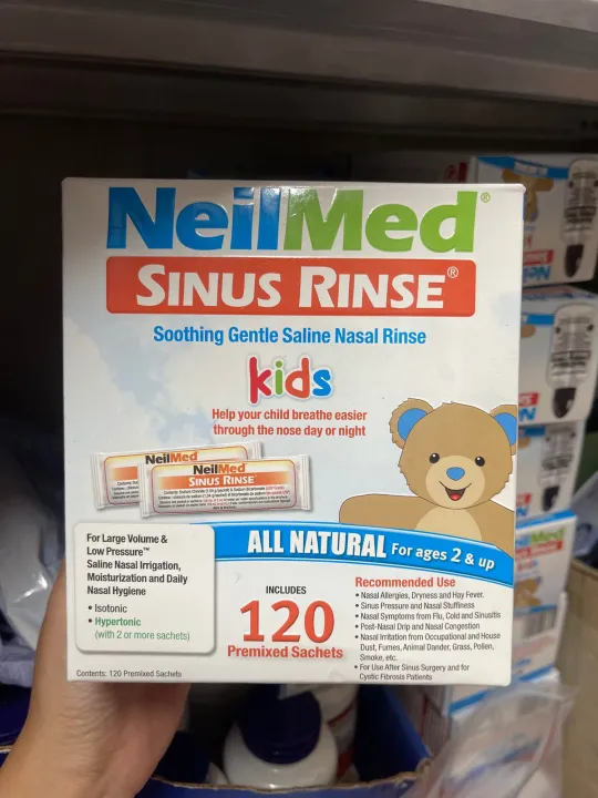 Muối rửa mũi neilmed kids 120 gói Hàng Mỹ kèm bill