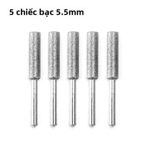 Bộ 5 Dụng Cụ Mài Chuỗi Kim Cương Hình Trụ Phủ Kim Cương Bộ Mài Đá 4/4.8/5.5mm Bộ Dụng Cụ Mài Khắc Cho Các Dự Án Điện DIY