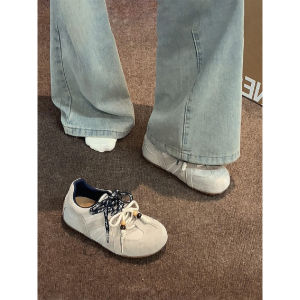 round Head Cute Retro Niche Deqin Shoes Womens 2025 New Heightening Breathable Casual Sports Agan Board Shoes