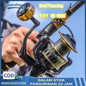 Reel Pancing Full Besi Reel pancing logam penuh HE SERIES/HB SERIES Spinning Reel 5.2:1 Kecepatan Tinggi Max Drag 10Kg Power 1000-6000 Series Reel pancingReel Pancing Spinning Fishing 5.2:1 Ball Bearing 12BB real pancingReel Pancing Murah Kuat Katrol
