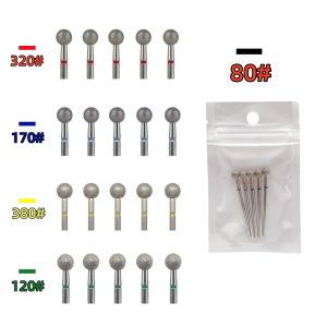 Bộ 5 Mũi Khoan Móng Tay Hình Cầu Lớn Bằng Thép Không Gỉ 5.0mm Dụng Cụ Làm Móng Để Loại Bỏ Da Chết Và Làm Sạch Vết Bẩn Trên Móng