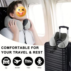 1pc U Shaped Memory Foam Neck Pillows Soft Travel Pillow Massage Neck Pillow Sleeping Airplane Office Pillow Cervical