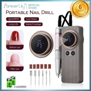 foreverlily Nail Drill Machine 35000RPM Nail Removal Cleaning Polishing Electric Nail Art Tool