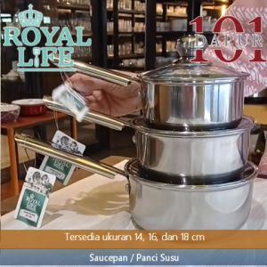 Panci Berkualitas Tinggi: Royal Life Stainless Saucepan 14 cm