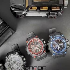 SANDA 3179 New Sports Mens Watches 2025 Military Digital Watch Waterproof Wristwatch for Male Clock shock relogios masculino